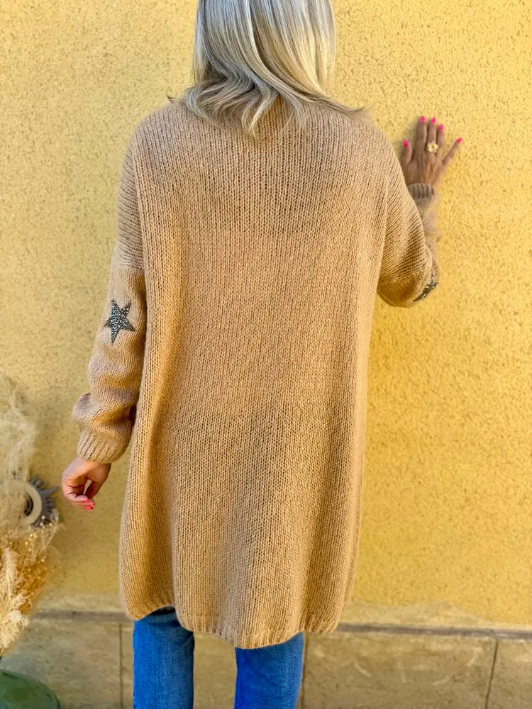 Gilet long Mathéo Etoile camel