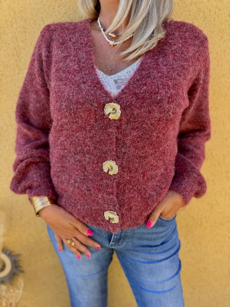 Gilet Cocoon bordeaux chiné