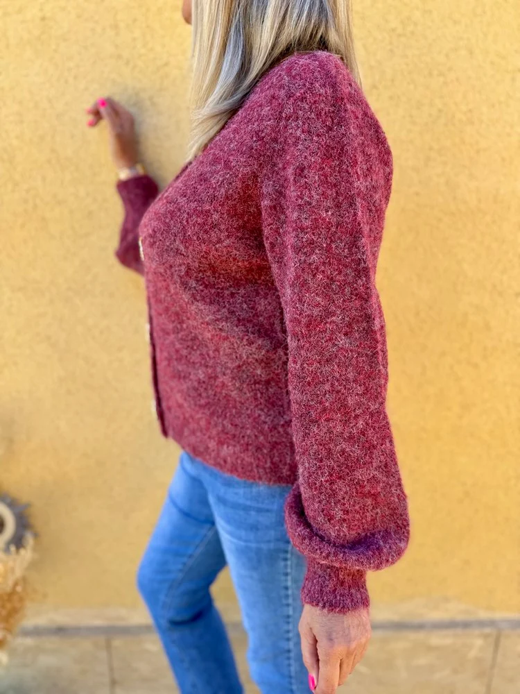Gilet Cocoon bordeaux chiné