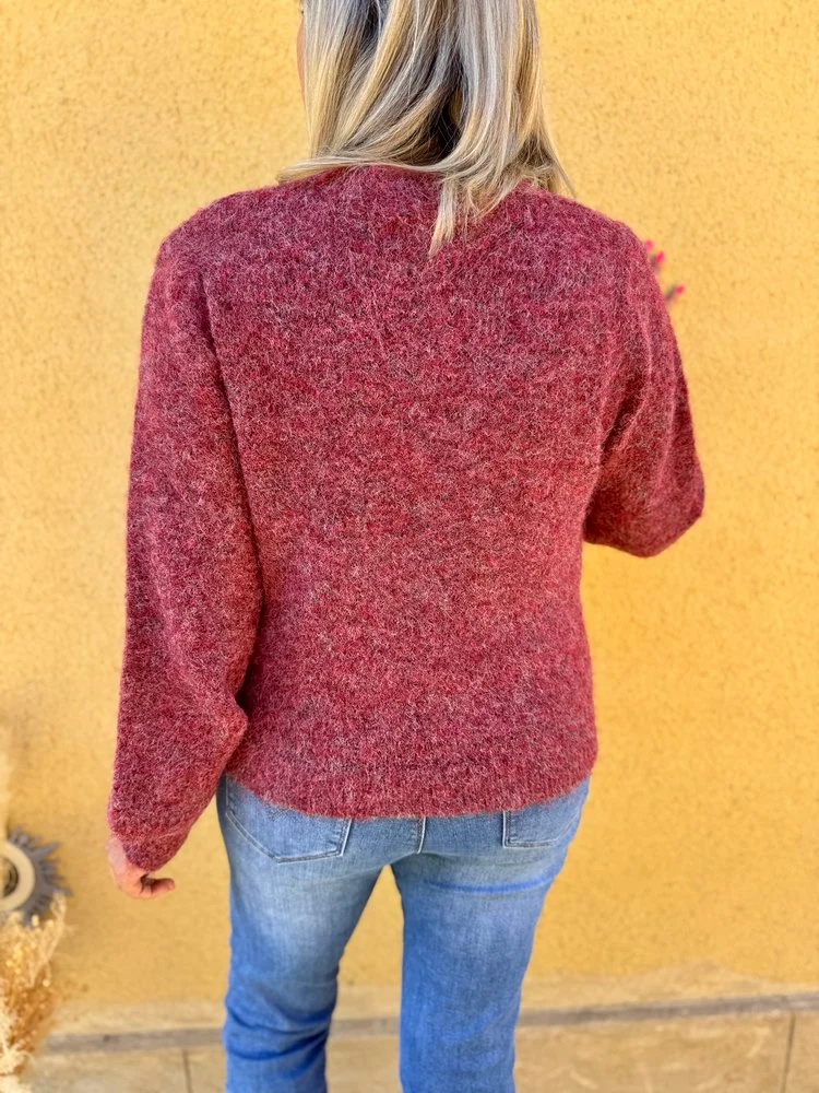 Gilet Cocoon bordeaux chiné