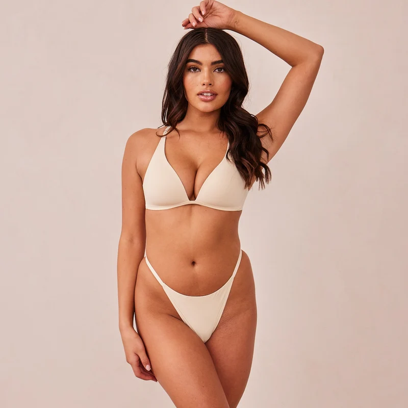 Light Plunge Soutien-Gorge T-Shirt Sans Armatures - Latte