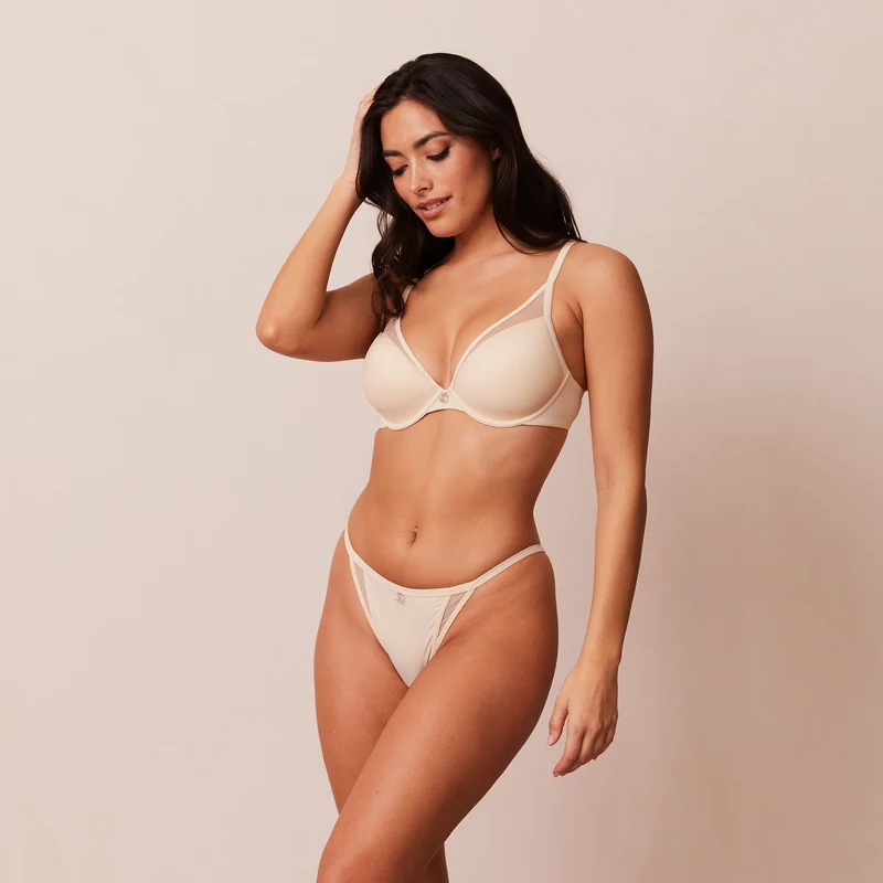 Classic Plunge T-shirt Soutien-Gorge - Latte