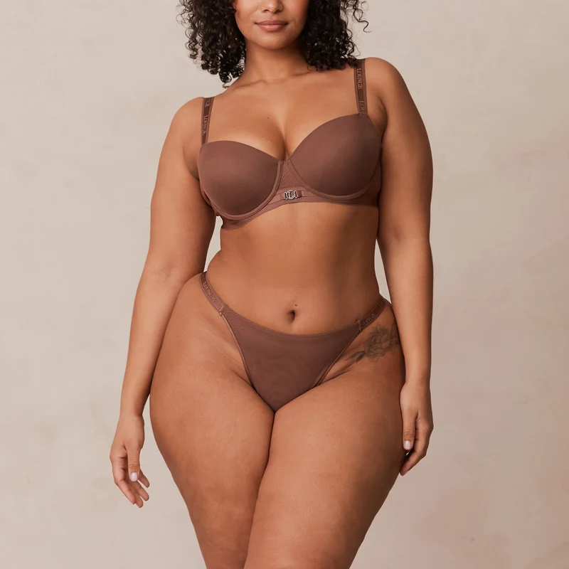 Smooth Mesh T-shirt Soutien-Gorge - Noisette