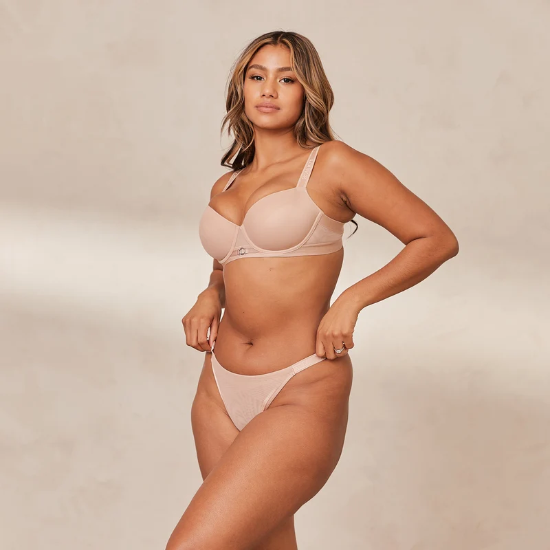 Smooth Mesh T-shirt Soutien-Gorge - Taupe