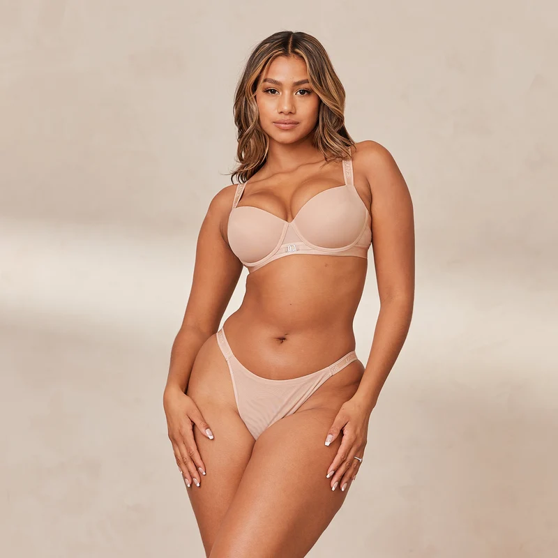 Smooth Mesh T-shirt Soutien-Gorge - Taupe