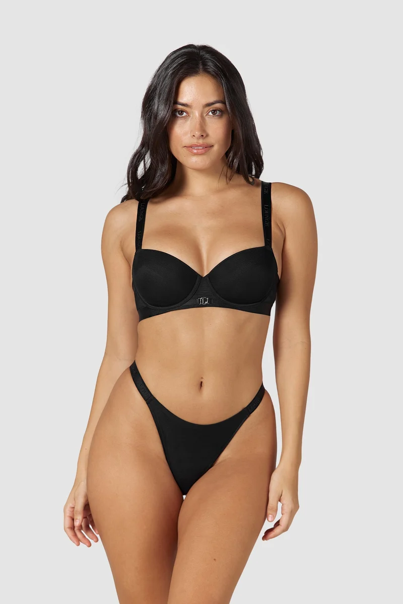 Smooth Mesh T-shirt Soutien-Gorge - Noir