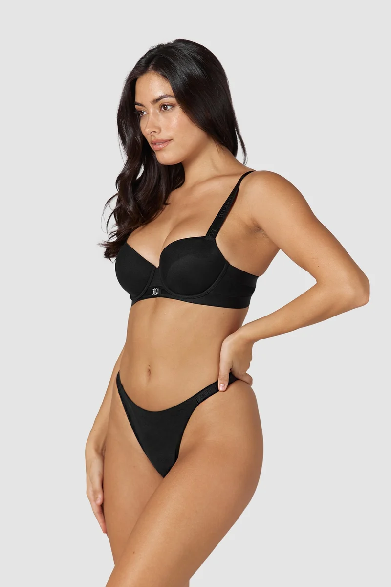 Smooth Mesh T-shirt Soutien-Gorge - Noir
