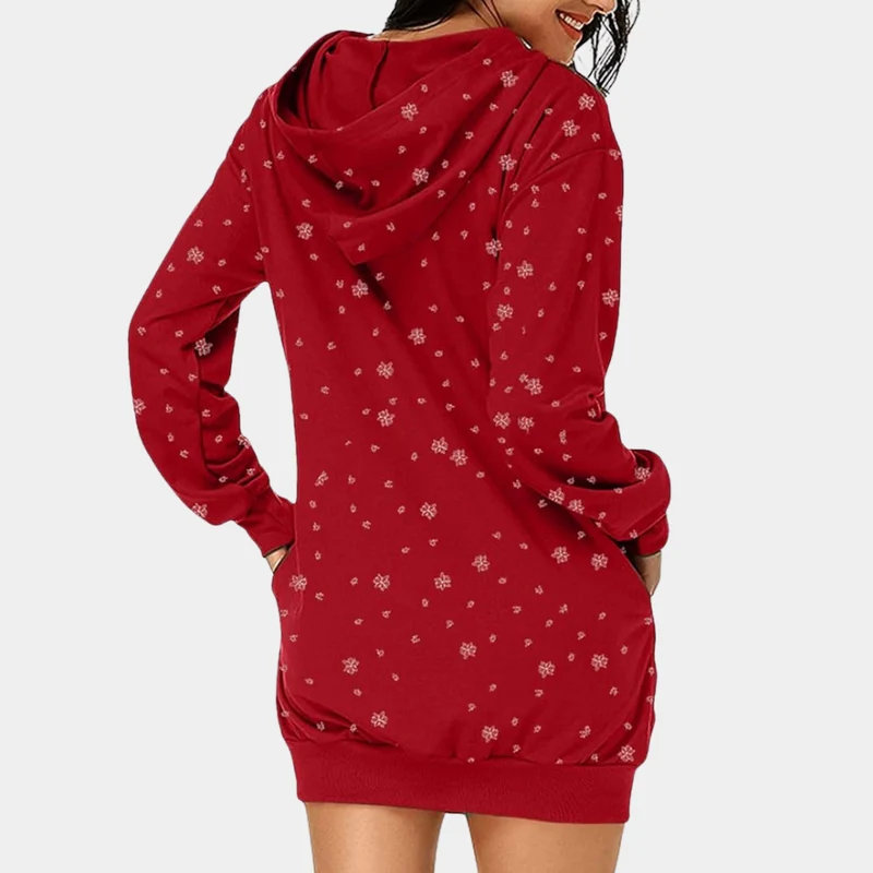 NADALIA - Robe à Capuche Décontractée de Noël pour Femmes