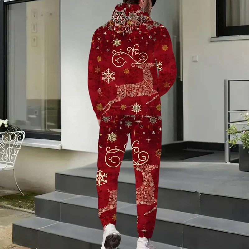 NELIO - Ensemble de Sweat à Capuche Festif pour Hommes