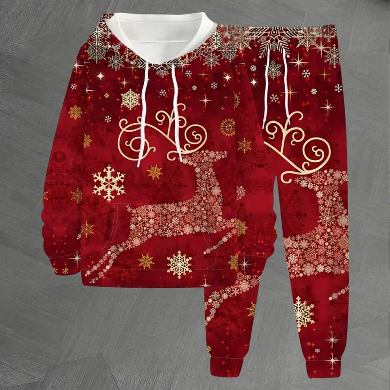 NELIO - Ensemble de Sweat à Capuche Festif pour Hommes