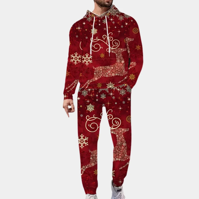 NELIO - Ensemble de Sweat à Capuche Festif pour Hommes