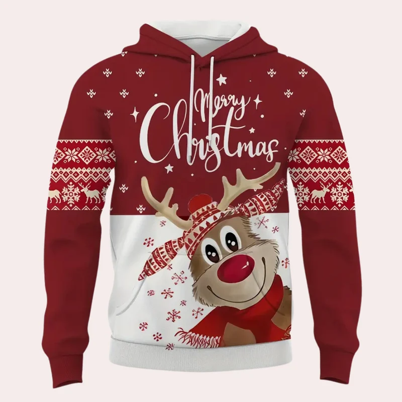 ADRIANNE - Sweat à Capuche de Noël pour Hommes