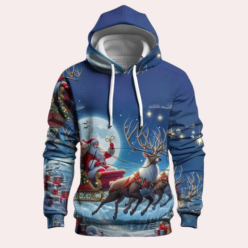 NIKLAUS - Sweat à Capuche de Noël Moderne pour Hommes