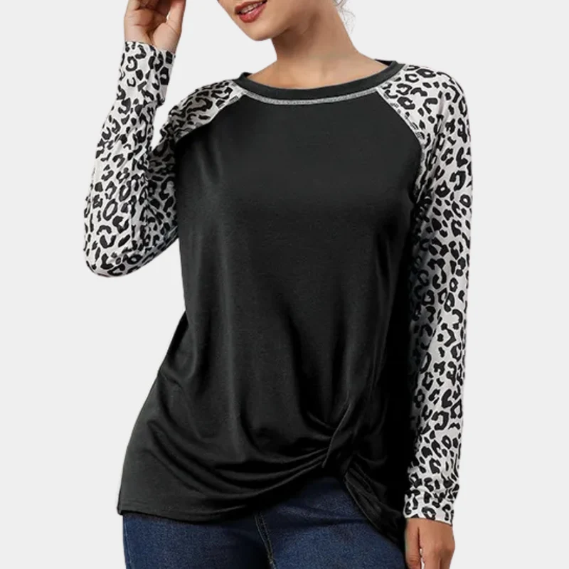 RAYLA - T-shirt à manches longues pour femmes avec motif léopard