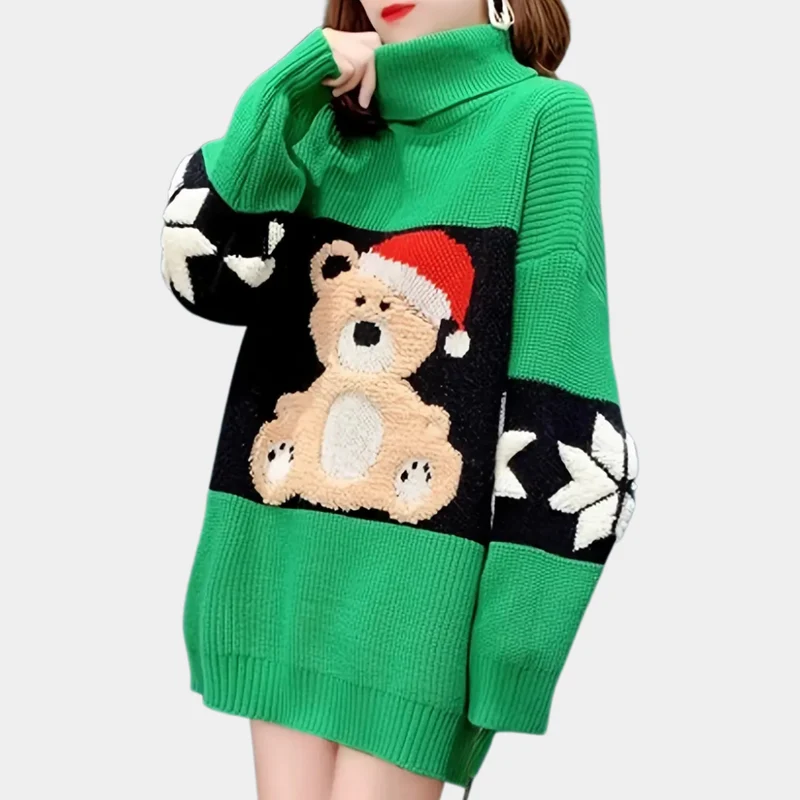 JOSEPHINE - Pull à Col Roulé Ample Noël pour Femmes