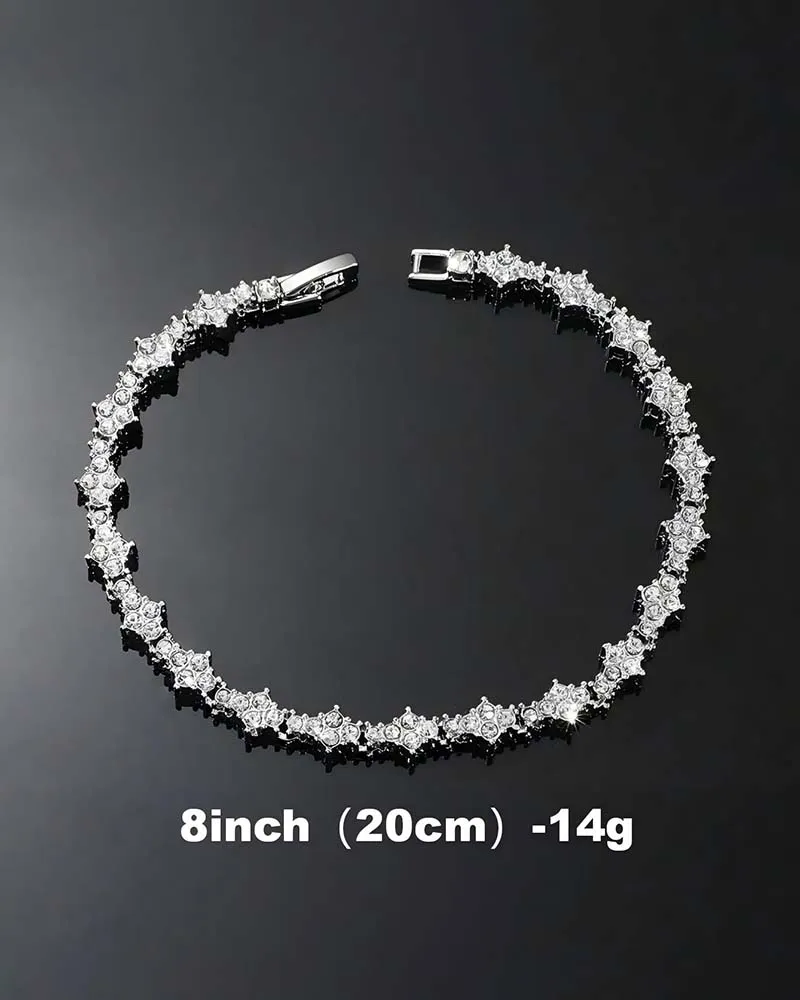 Bracelet Classique Étincelant Zircone Cubique Commémoratif