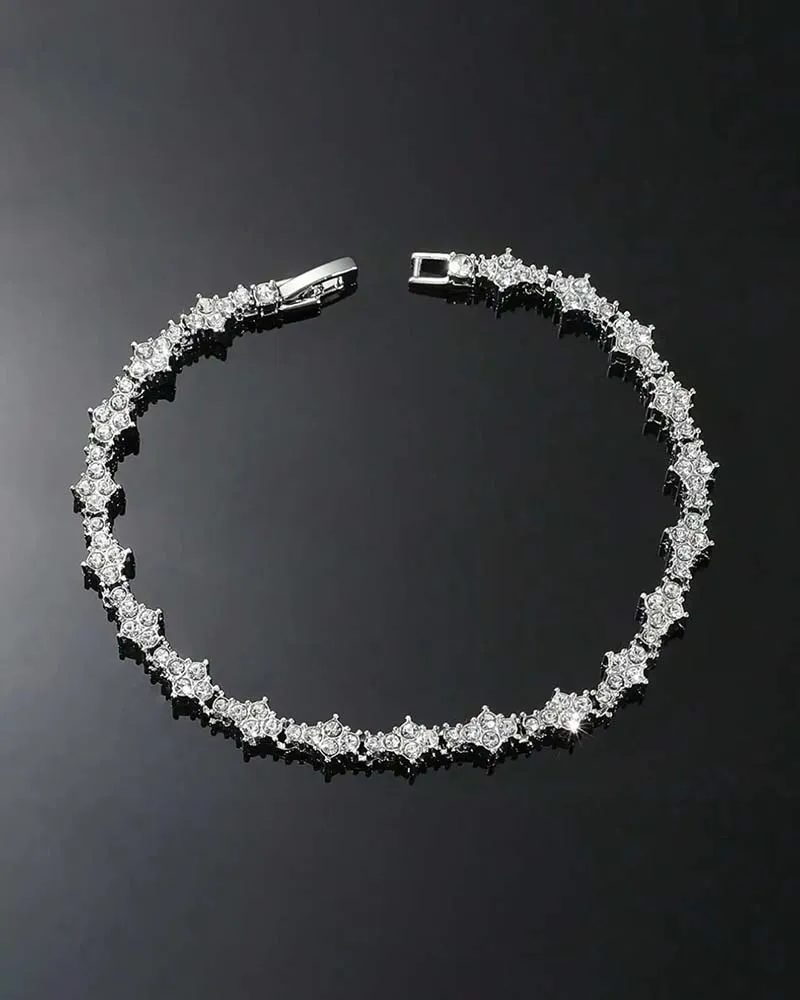 Bracelet Classique Étincelant Zircone Cubique Commémoratif