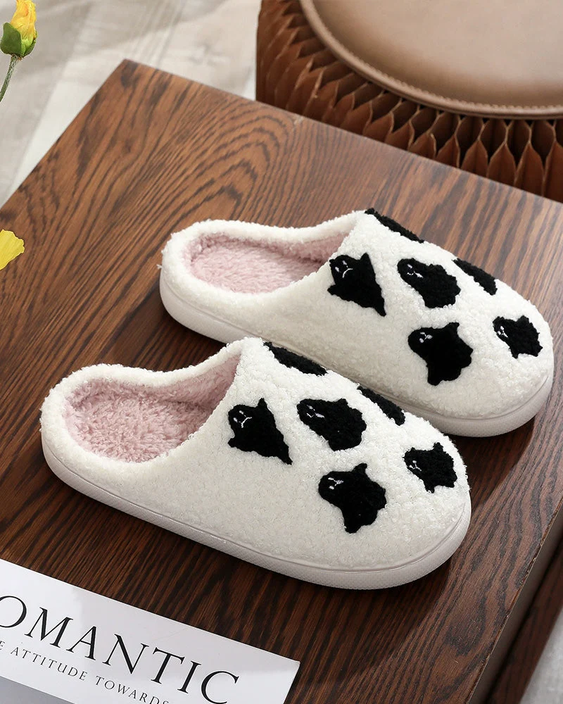 Chaussons En Peluche Pour Femmes à Motif Fantôme Cartoon Mignon