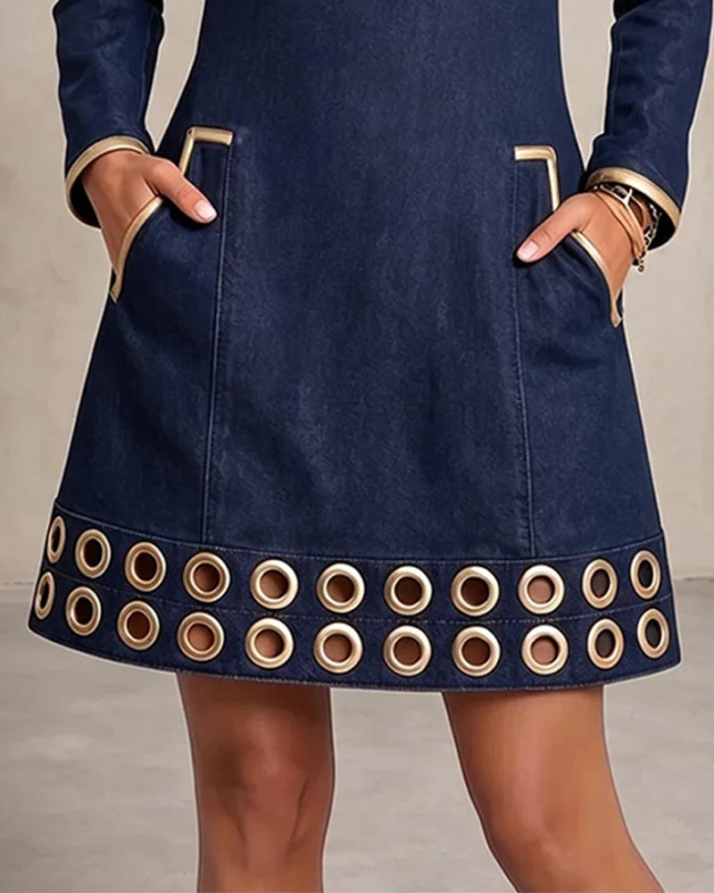 Robe Fermeture Éclair Poche Décontractée