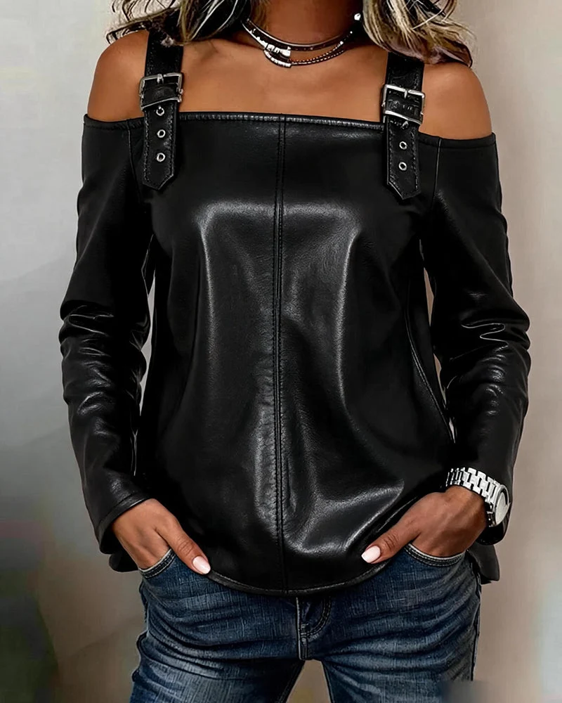 Blouse Off-Épaule Bretelle Tendance