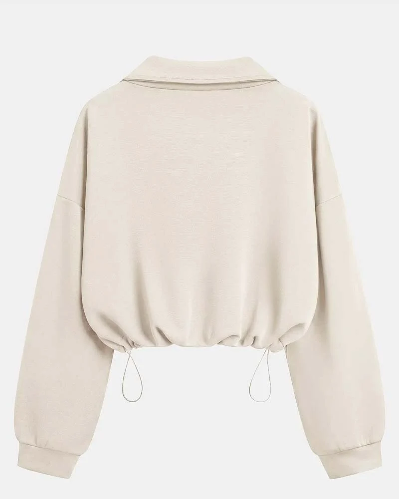 Sweatshirts Fermeture Éclair Taille Manche Longue