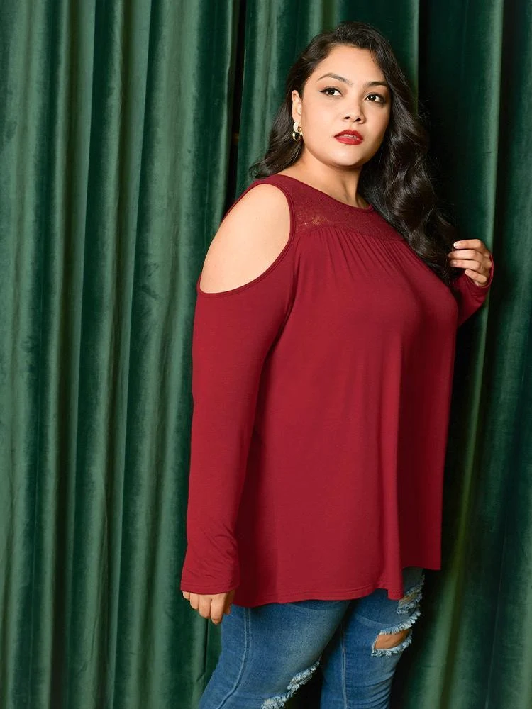 Cut Out Lace T-shirt