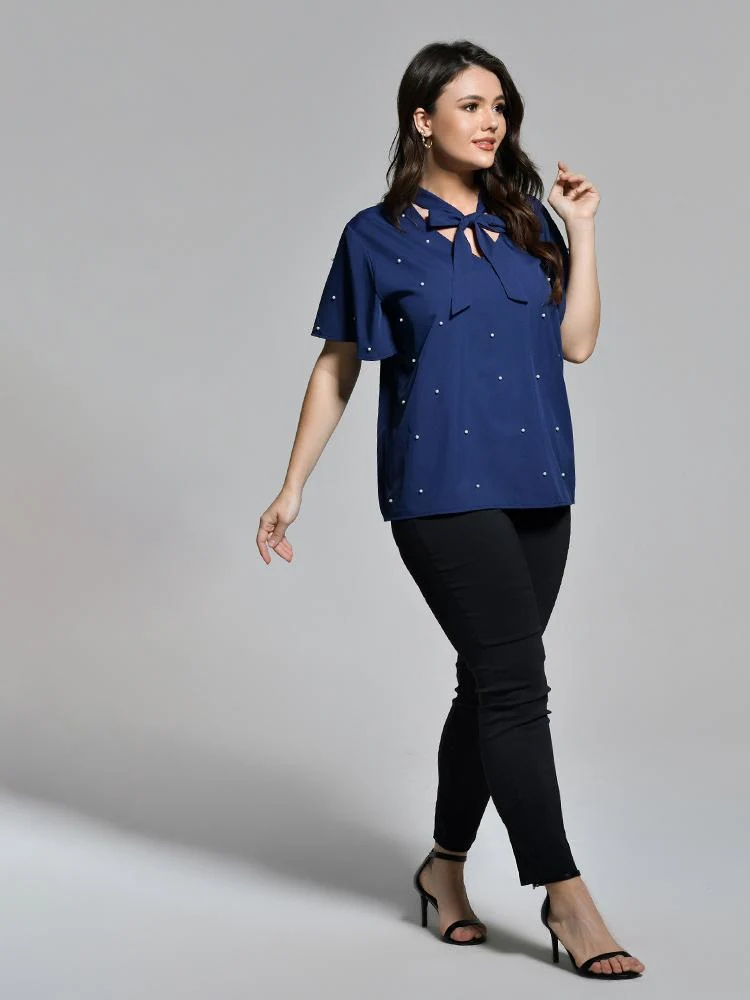 Ribbon Neck Blouse