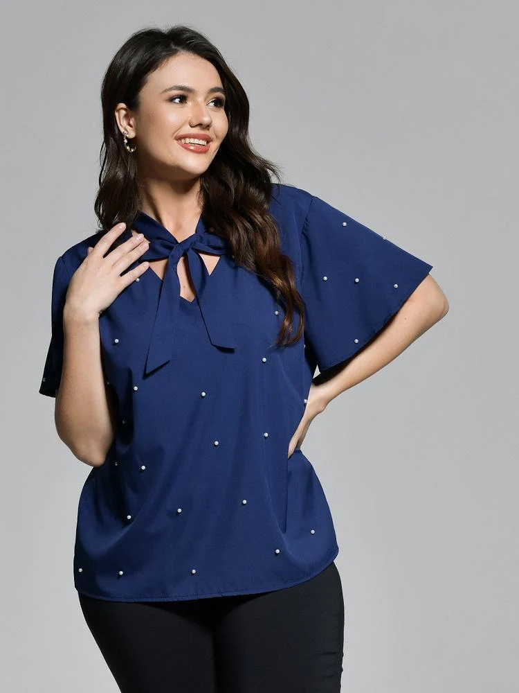 Ribbon Neck Blouse