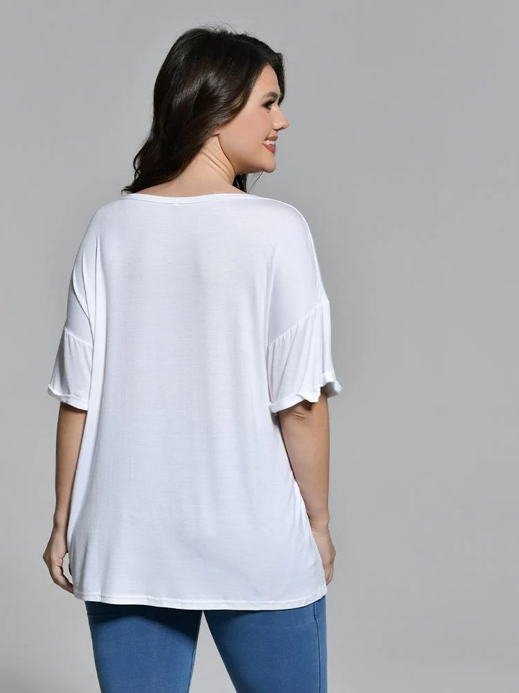 V-Neck Pocket Loose T-Shirt