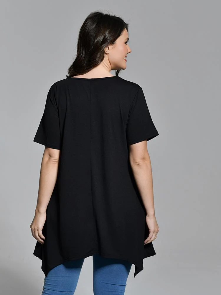 Mid Long Round Neck T-Shirt