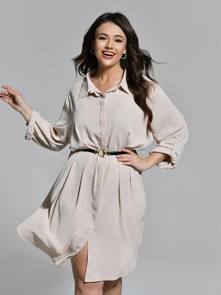 Belted Irregular Hem Dress