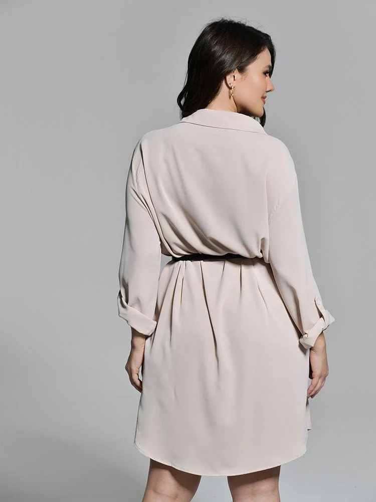 Belted Irregular Hem Dress
