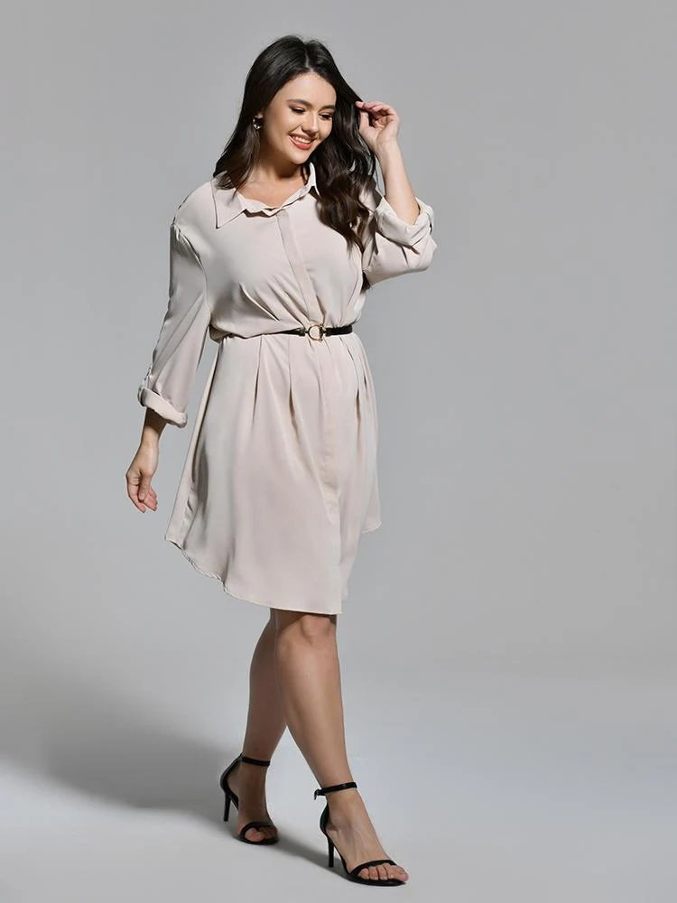 Belted Irregular Hem Dress