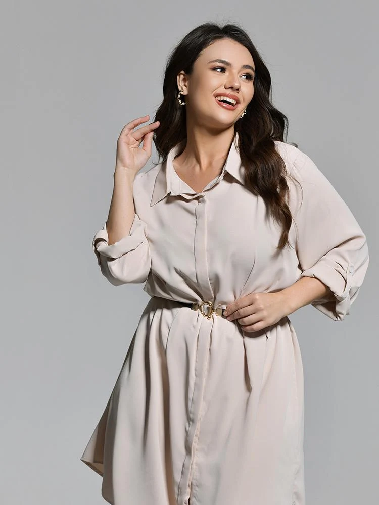 Belted Irregular Hem Dress