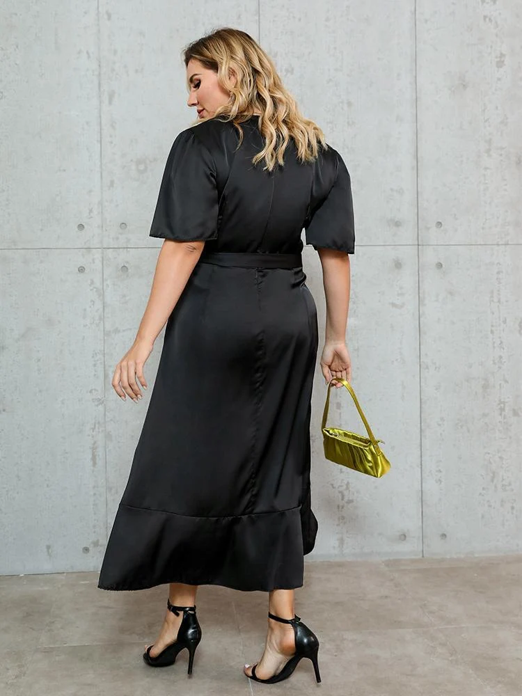 Belted Waist Long Dress