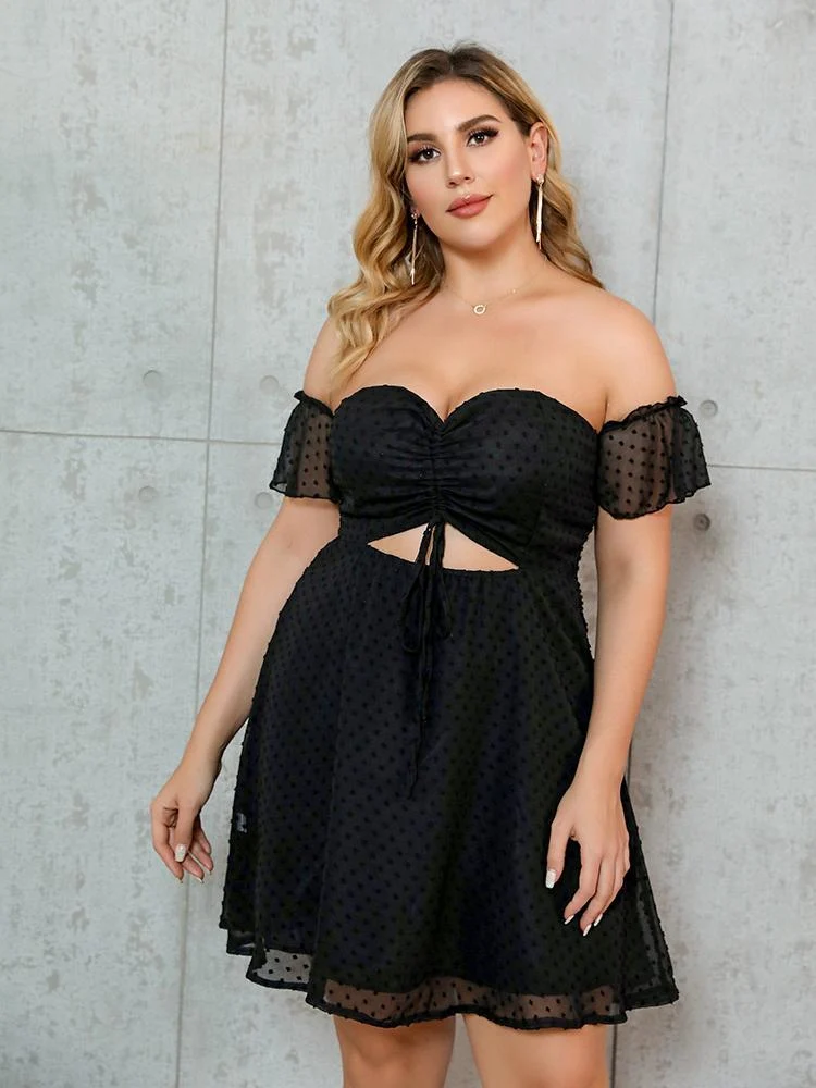 Off Shoulder Mesh Dress