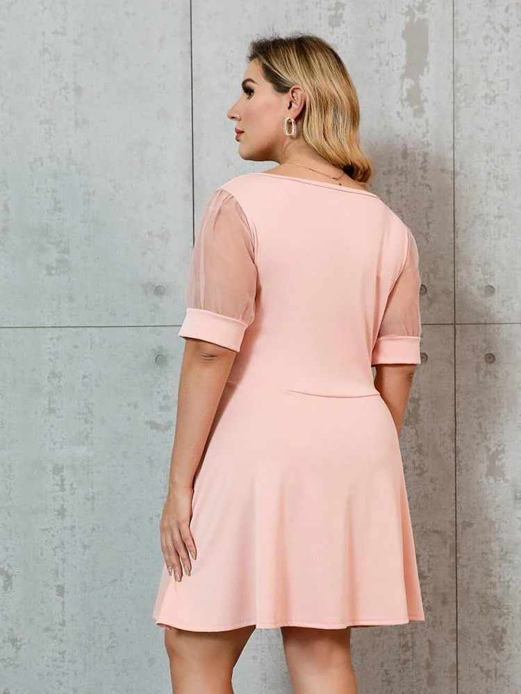 Mesh Sleeve Dress