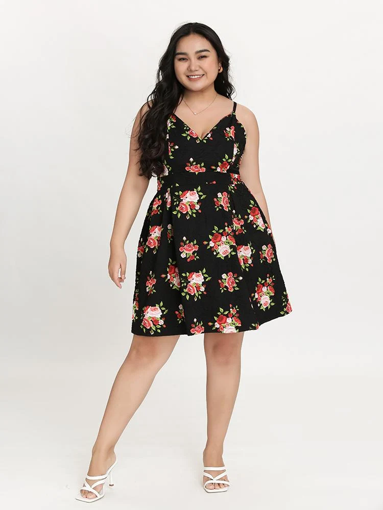 V Neck Suspender Dress