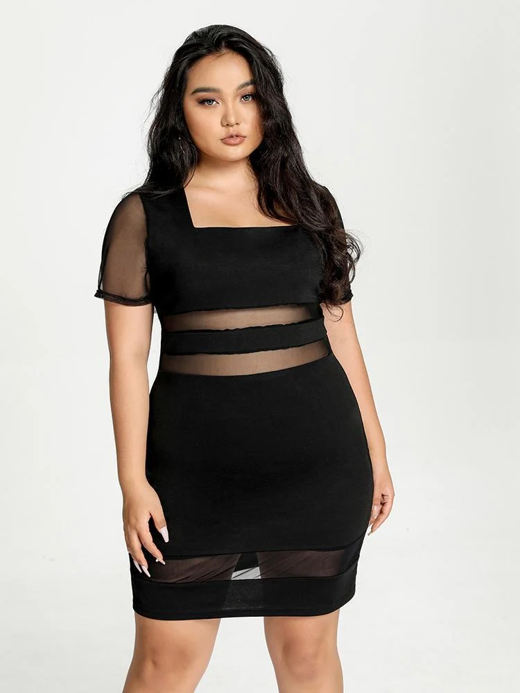 See Through Patchwork Dress
