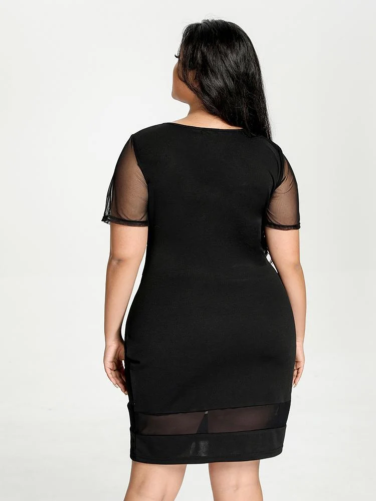 See Through Patchwork Dress
