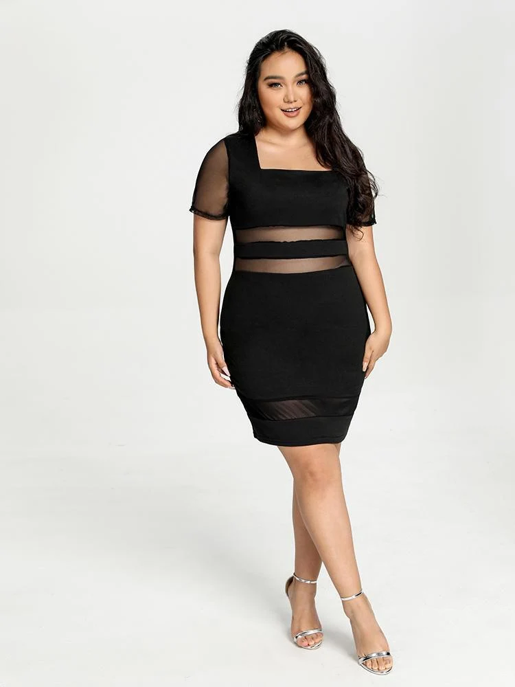 See Through Patchwork Dress