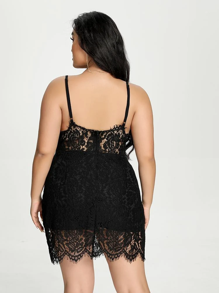 Lace Backless Cami Dress