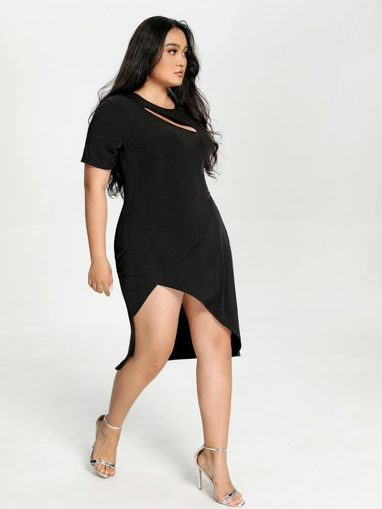 Cut Out Solid Dress