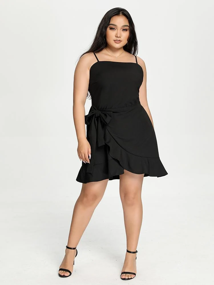 Bow Tie Ruffle Cami Dress