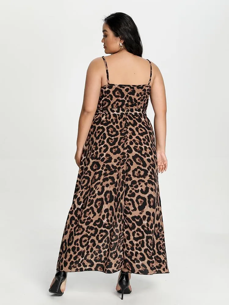 Leopard Split Cami Dress