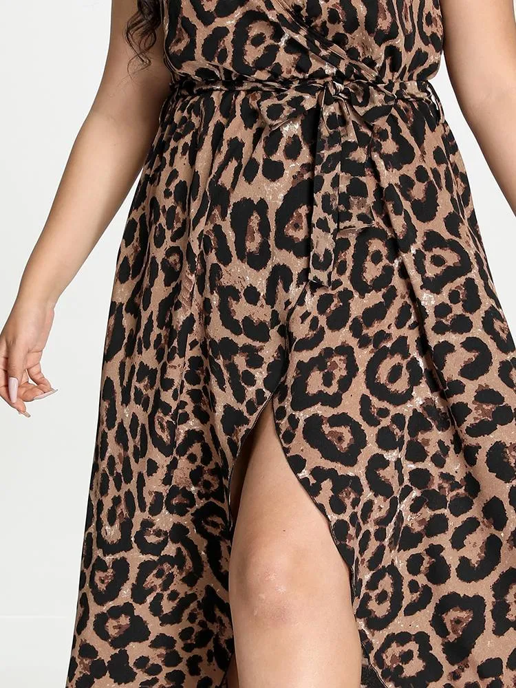 Leopard Split Cami Dress