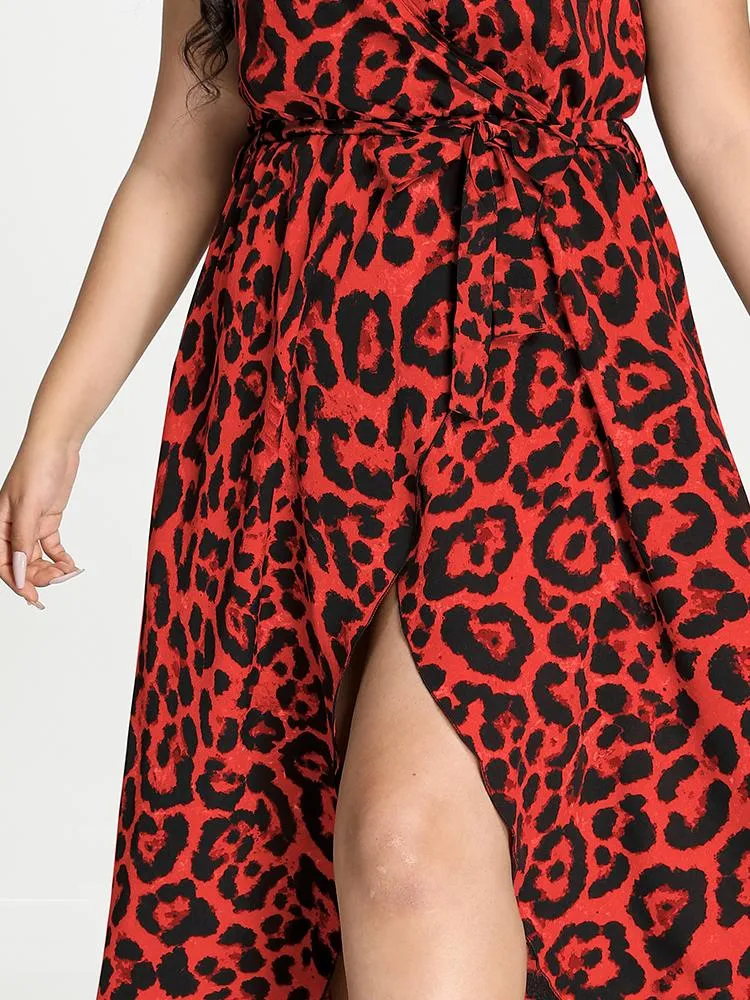 Leopard Split Cami Dress