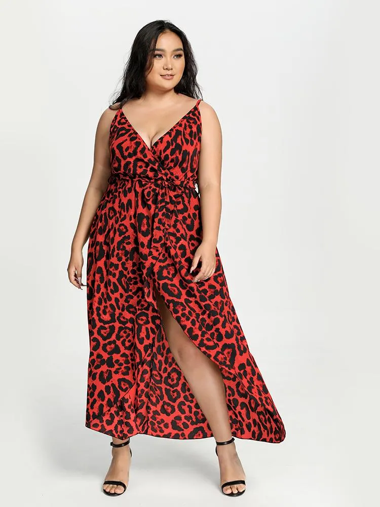 Leopard Split Cami Dress