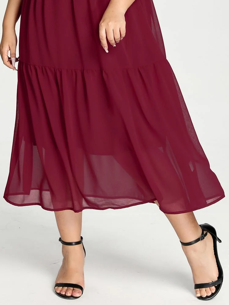 Solid Chiffon Maxi Dress