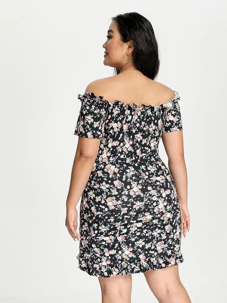 Ditsy Lace Up Dress